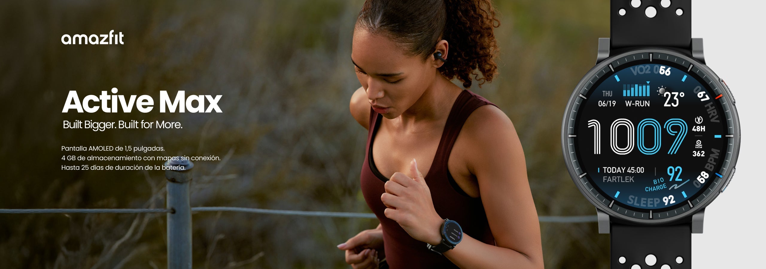 Mas Active Jordan Amazfit presenta Active Max: más grande, más brillante y diseñado para